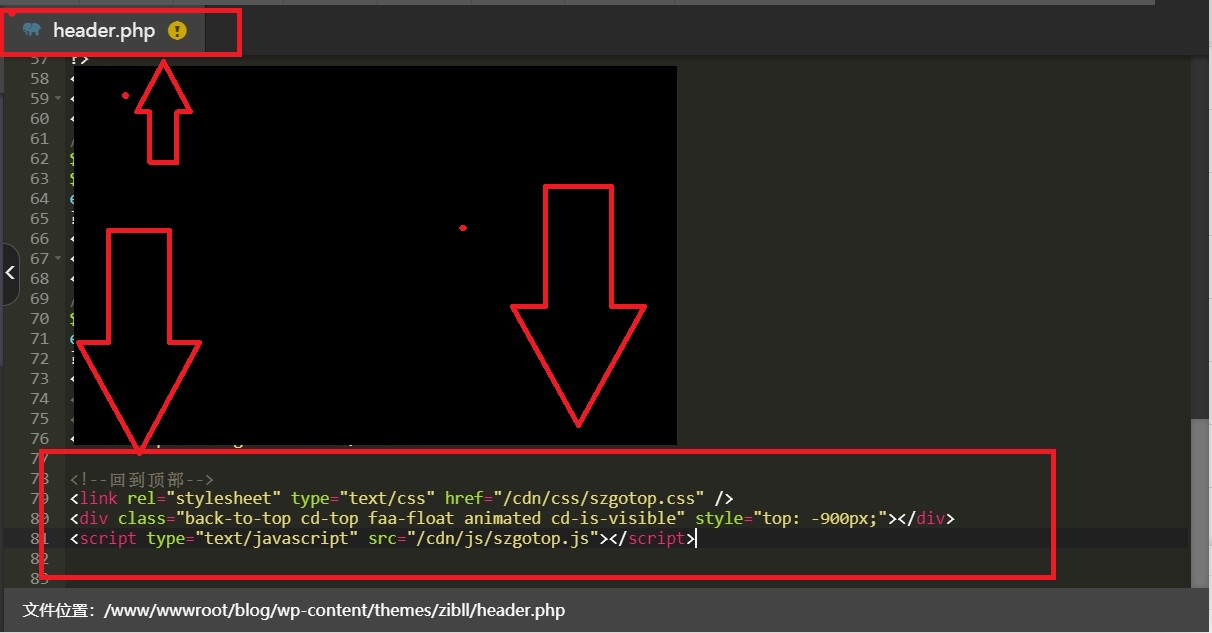 图片[3]-WordPress添加回到顶部悬挂猫咪[WP教程]-梦境学习站