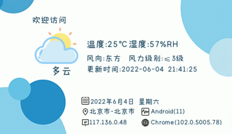 WordPress子比主题分享一个PHP-IP签名档美化源码含来访IP地址,天气情况,地理位置等-知新网