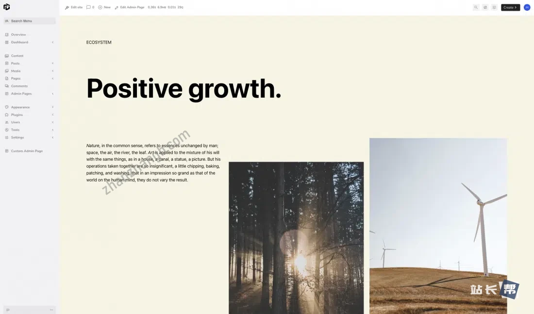 可与所有页面构建器一起使用的管理页面创建器