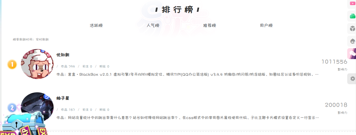 子比主题美化 – 新增一个聚合排行榜页面-知新网