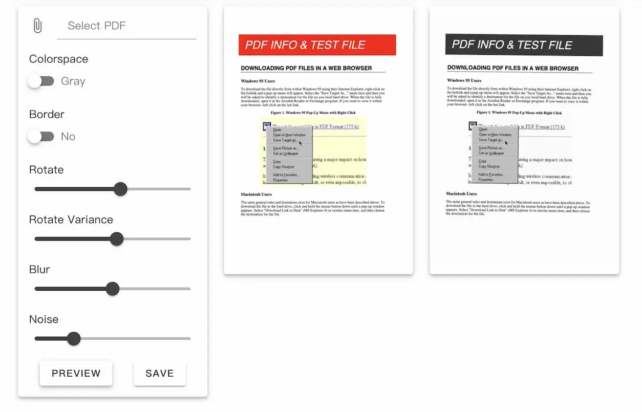 在线开源PDF转扫描效果工具-Look Scanned-知新网