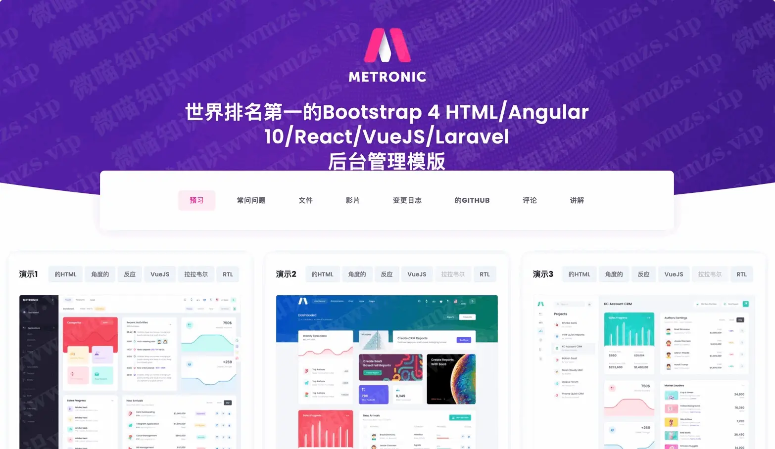 Metronic-全球销量第一的HTML管理后台模版源码v8.2.1-知新网