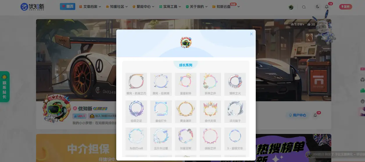 子比头像框插件适配的配套头像挂件素材（125MB大小+超多GIF动态挂件）-知新网