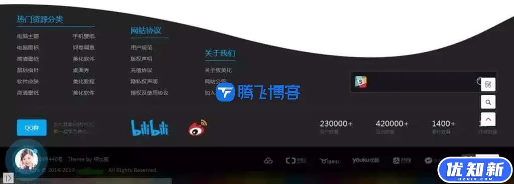 B2主题美化之仿致美化页脚-知新网