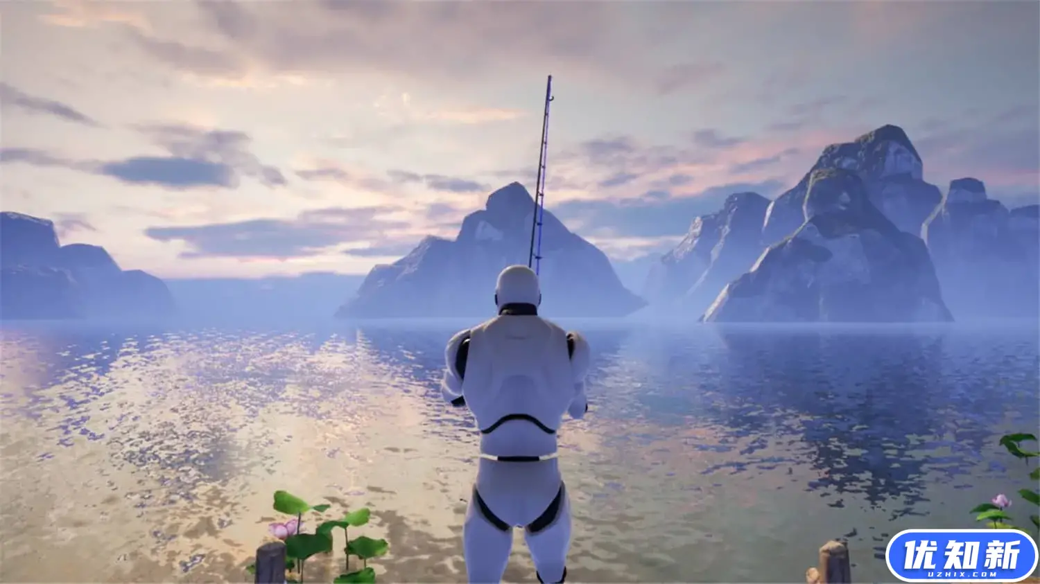 大明湖畔荷花钓鱼/Fishing at Lotus Lakes-知新网